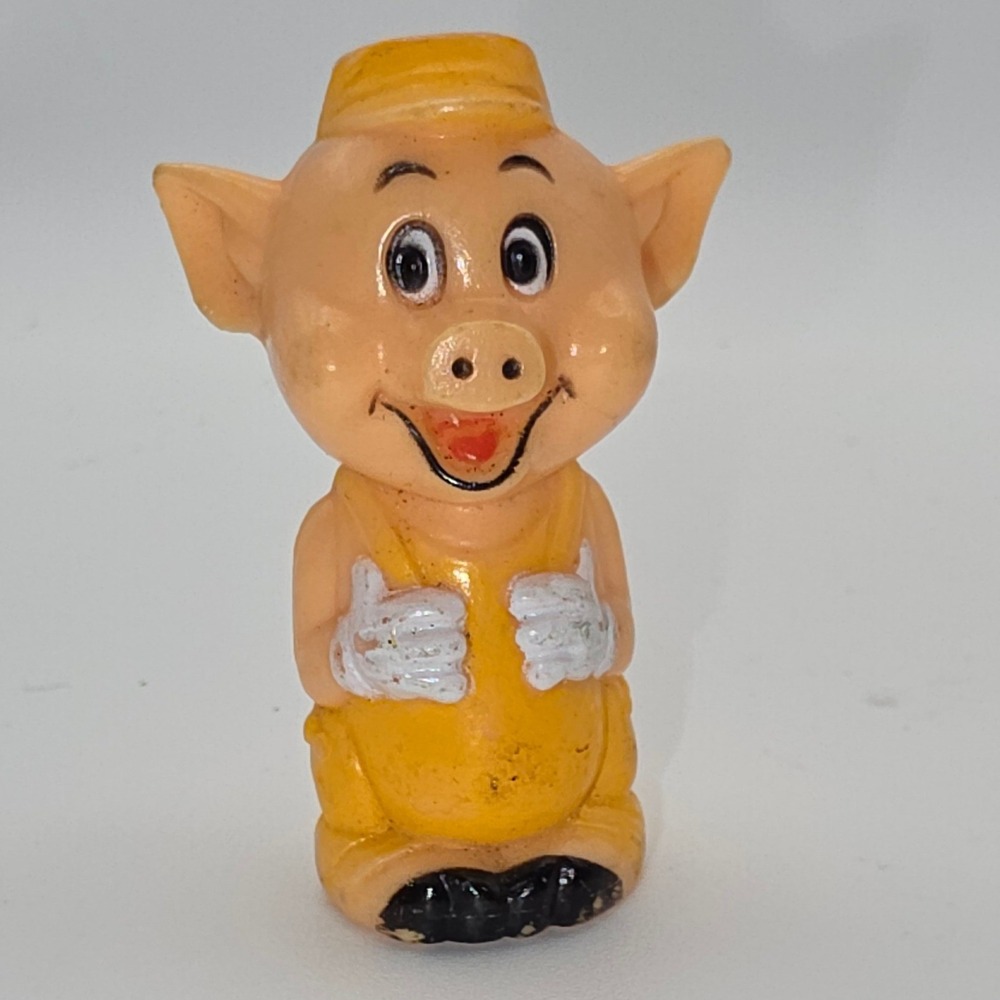 Disney Three Little Pigs Pencil Topper Small Yellow Fair Vintage PVC Figure